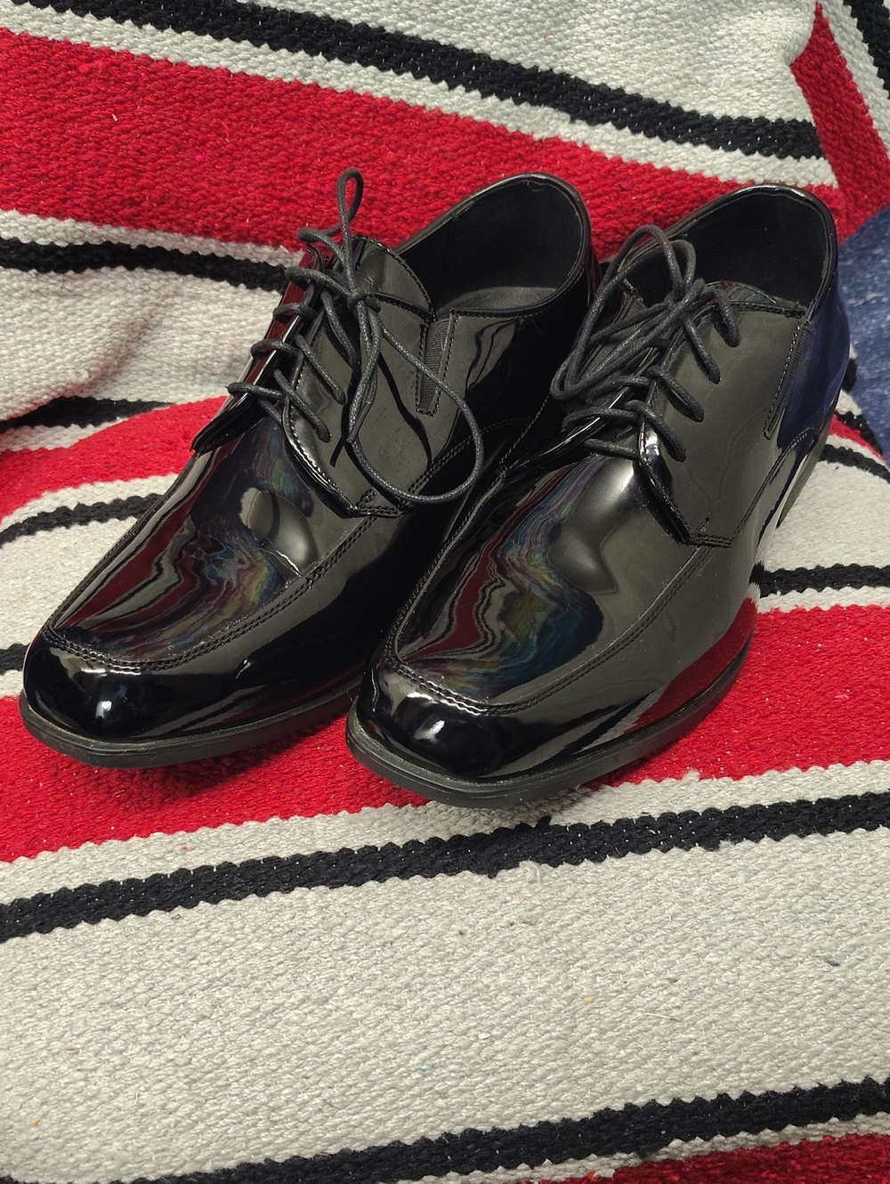 Classic Black Patent Lace-Up Derby Shoes for Men